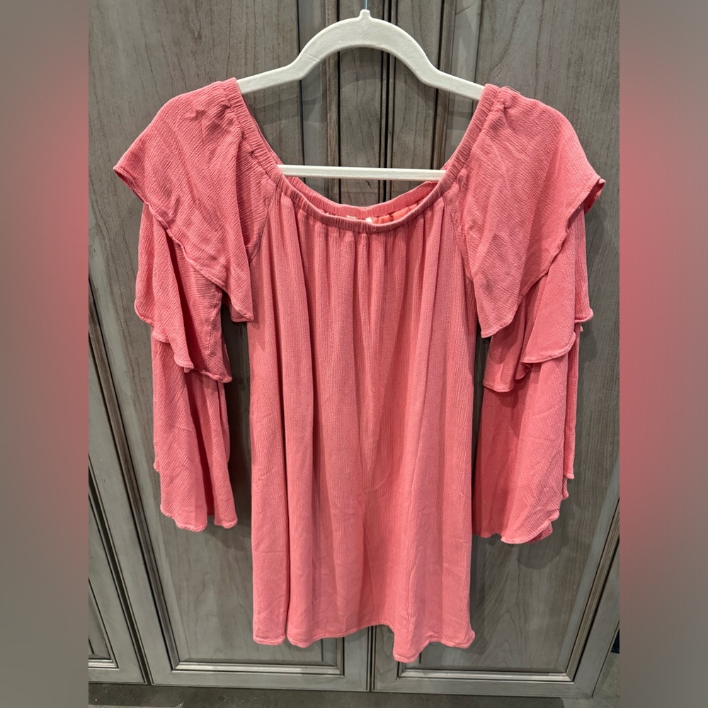 WAYF - Nordstrom Brayden Off The Shoulder Peach/Pink Shift Dress XS